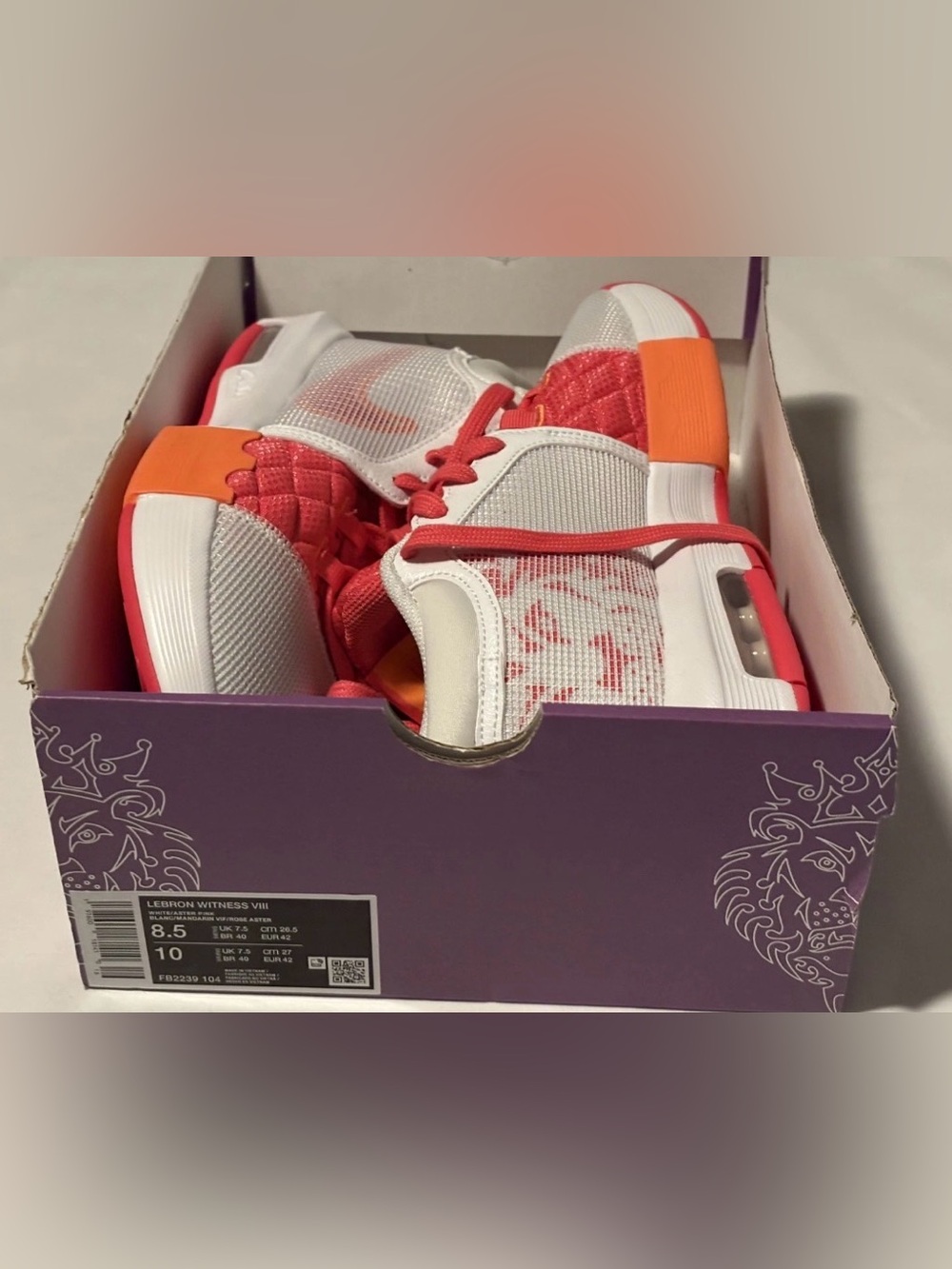 Nike Lebron Witness 8 Dunkin Donuts Pink Basketball Men's Size 8.5
